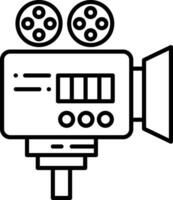 movie camera Outline vector illustration icon