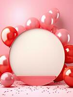 AI generated Circle rounded with balloon AI Generative photo