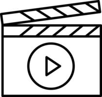 movie clap Outline vector illustration icon