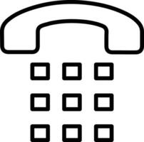 Dial number Outline vector illustration icon