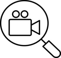 Search Movie Outline vector illustration icon