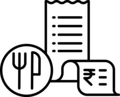 food bill Outline vector illustration icon