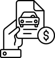 Car Invoice Outline vector illustration icon