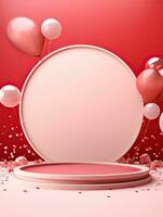 AI generated Circle rounded with balloon AI Generative photo
