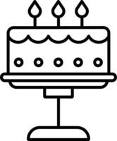 Birthday cake Outline vector illustration icon