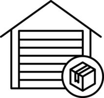 Storage house Outline vector illustration icon