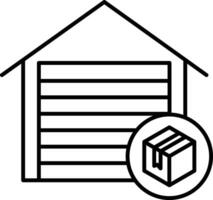 Storage house Outline vector illustration icon