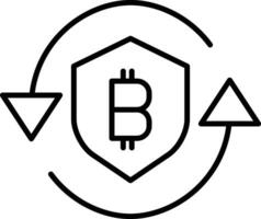 cryptocurrency shield Outline vector illustration icon