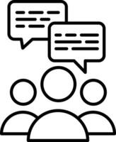 Group conversation Outline vector illustration icon