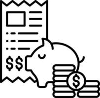 Investment invoice Outline vector illustration icon