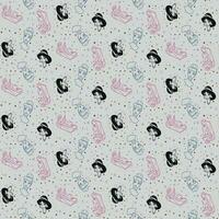 Princess Pattern design for textile print vector