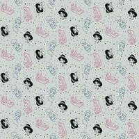 Princess Pattern design for textile print vector