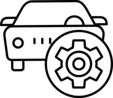 Serviced Car Outline vector illustration icon