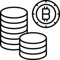 bitcoin money Outline vector illustration icon