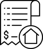 Rent payment Outline vector illustration icon