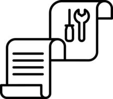 Service Bill Outline vector illustration icon