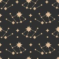 Night sky seamless pattern with stars vector