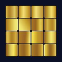 Free vector yellow gold gradients metallic gradients set