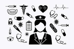 Collection of thin lines icons - can be used for any medical and healthcare topics. vector