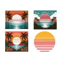 Vector vintage retro background set collection