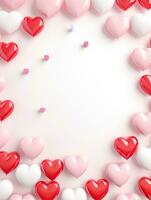 AI generated Portrait heart balloon on the white background AI Generative photo