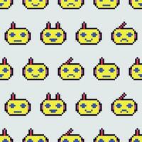 pixelated smiley faces robot vector