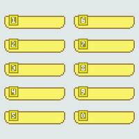 a set of yellow buttons with numbers on them vector