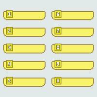 a set of yellow buttons with numbers on them vector