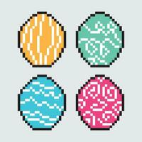 pixel color eggs set vector illustration