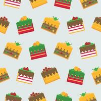 a pattern with a lot of different cakes on it vector