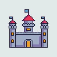 pixel big castle vector