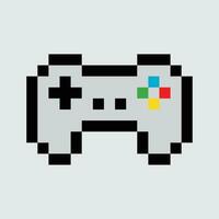 a pixel game controller on a gray background vector