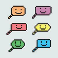 pixel smiley faces vector illustration