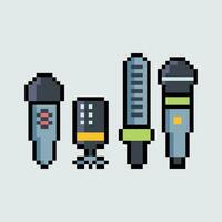 microphone pixel art vector illustration