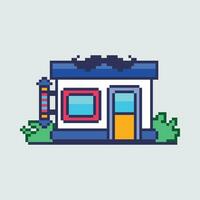 pixel art house icon vector