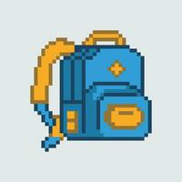 pixel backpack icon vector illustration