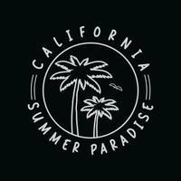 California summer illustration typography. perfect for t shirt design vector