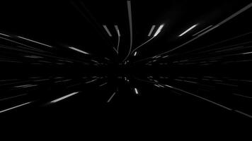 Hi-tech futuristic floating lines in dark space background, White color glowing lines moving on black background video