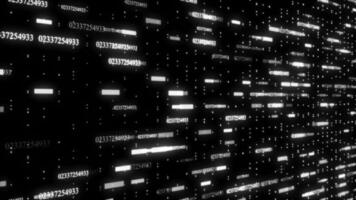 Motion graphic of digital technologic background.3D Big Data Digital binary code particles with futuristic matrix. Technological and connection motion background video