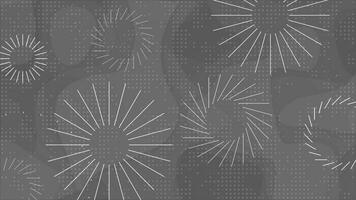 Abstract pattern White and Black color exploding lines geometrical background, circular dots abstract background video