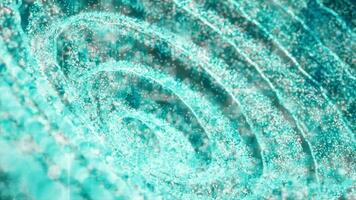 Abstract Cyan color floating shiny particles futuristic 3d background, glowing glitter particles background video