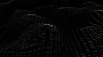 White and Black color particles wave Cyber technology background . Abstract seamless animation of glowing dots digital luxurious wave pattern flows background video