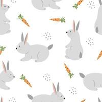 Easter background with rabbit and carrot in Scandinavian design vector
