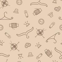 Seamless pattern with icons for sewing. vector