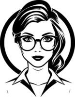 Teacher, Black and White Vector illustration