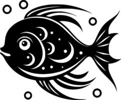 Fish, Black and White Vector illustration