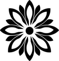 flor - negro y blanco aislado icono - vector ilustración