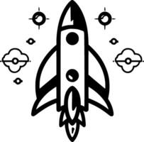 Rocket, Minimalist and Simple Silhouette - Vector illustration