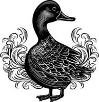 Duck, Minimalist and Simple Silhouette - Vector illustration