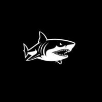 Shark, Black and White Vector illustration